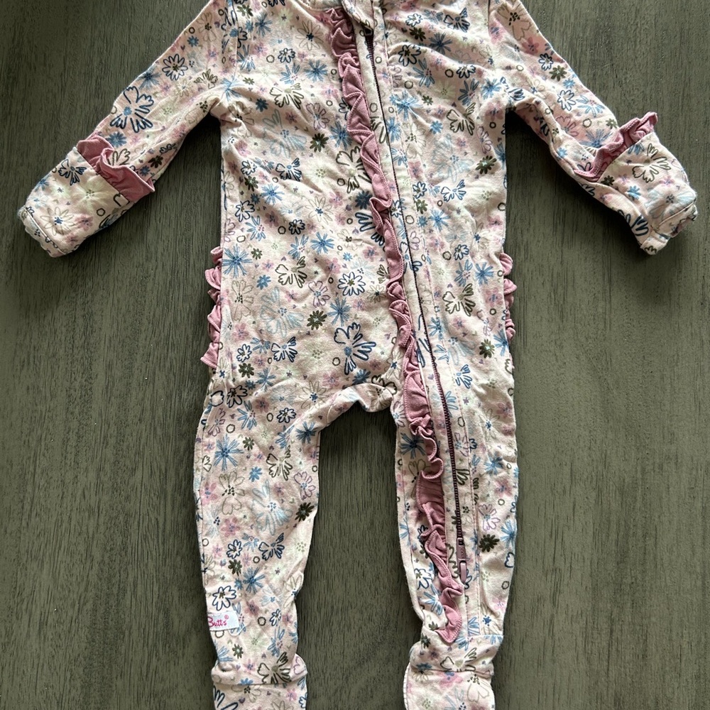 Ruffle Butts Floral Footies One Piece